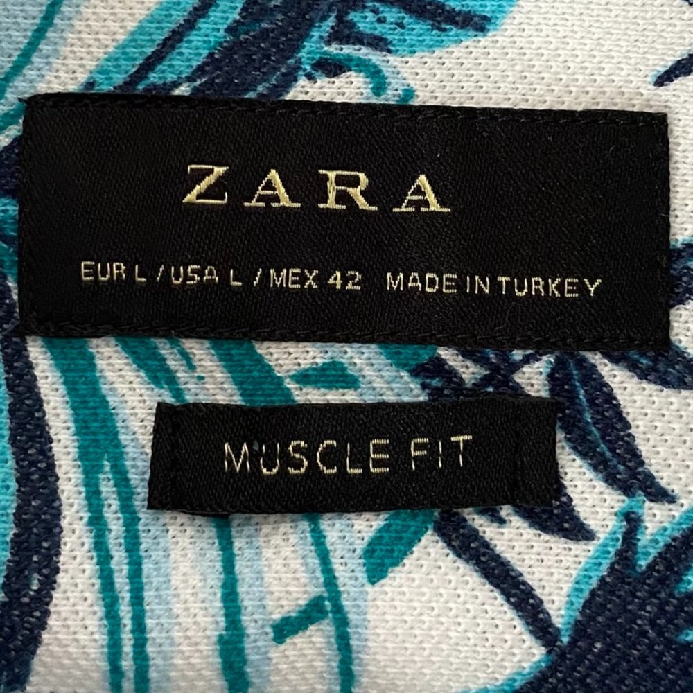 (ZARA) MUSCE FIT POLO COMFORTABLE SHIRT LARGE - Picture 4 of 8
